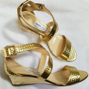 Jimmy Choo Gold Metal Sandal